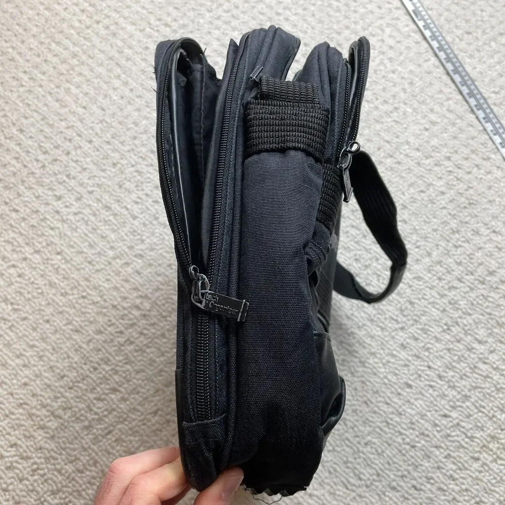 Tech Organizer Laptop Executive Messenger Travel Bag Expandable Zip Pockets